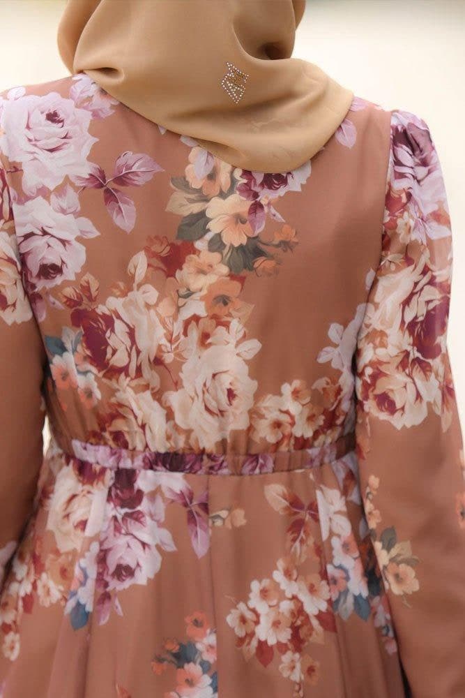 Sabiha Modest Dress in brown, view 8