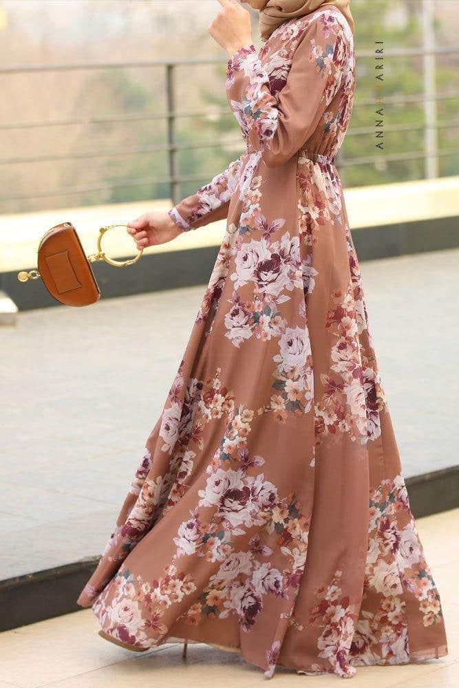 Sabiha Modest Dress in brown, view 6