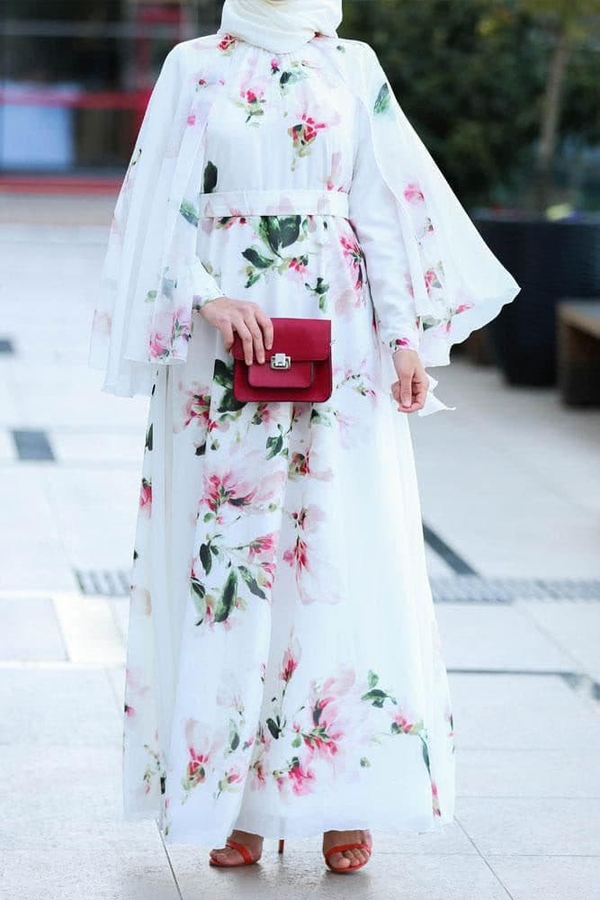 Delicate Cape Dress in white, view 4