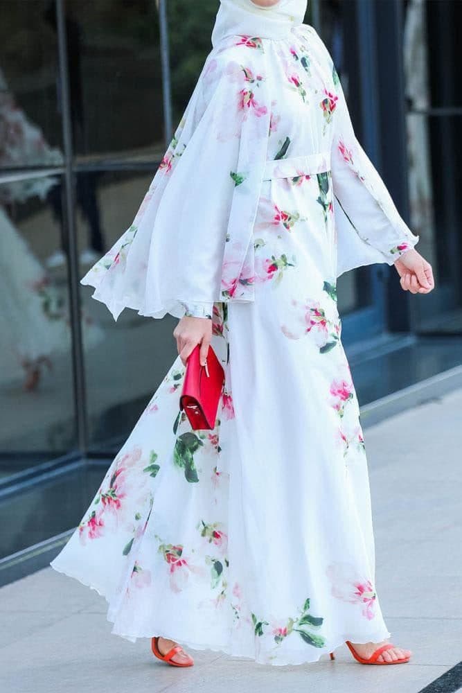Delicate Cape Dress in white, view 11