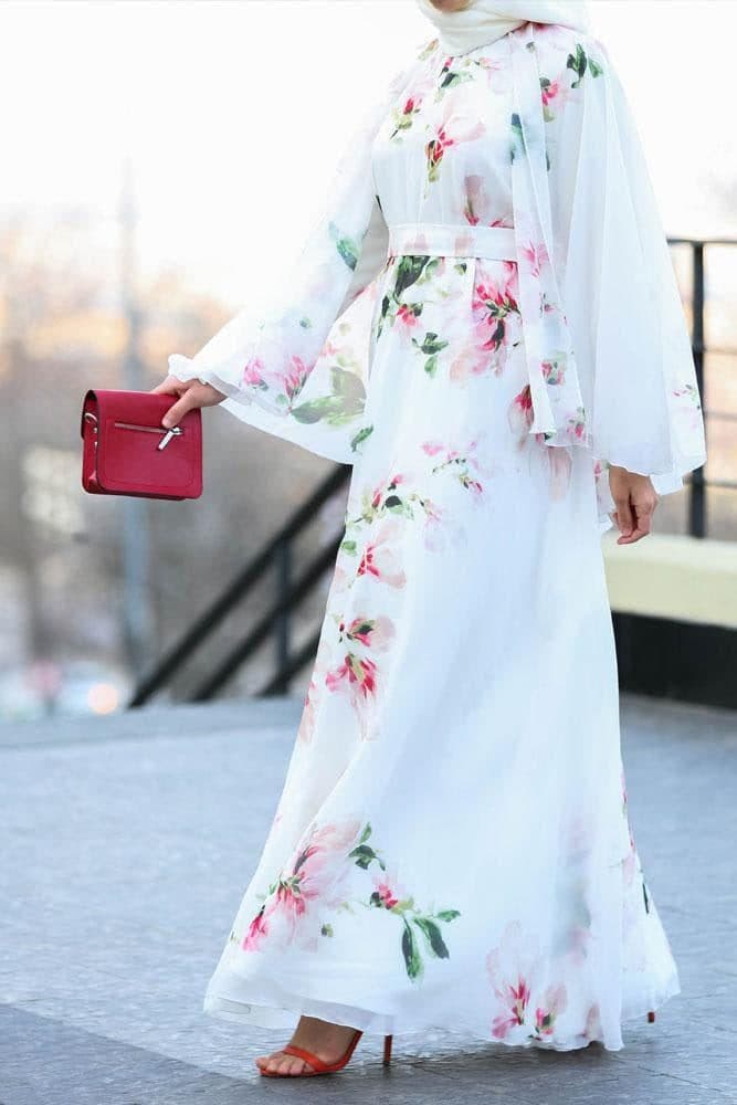 Delicate Cape Dress in white, view 3