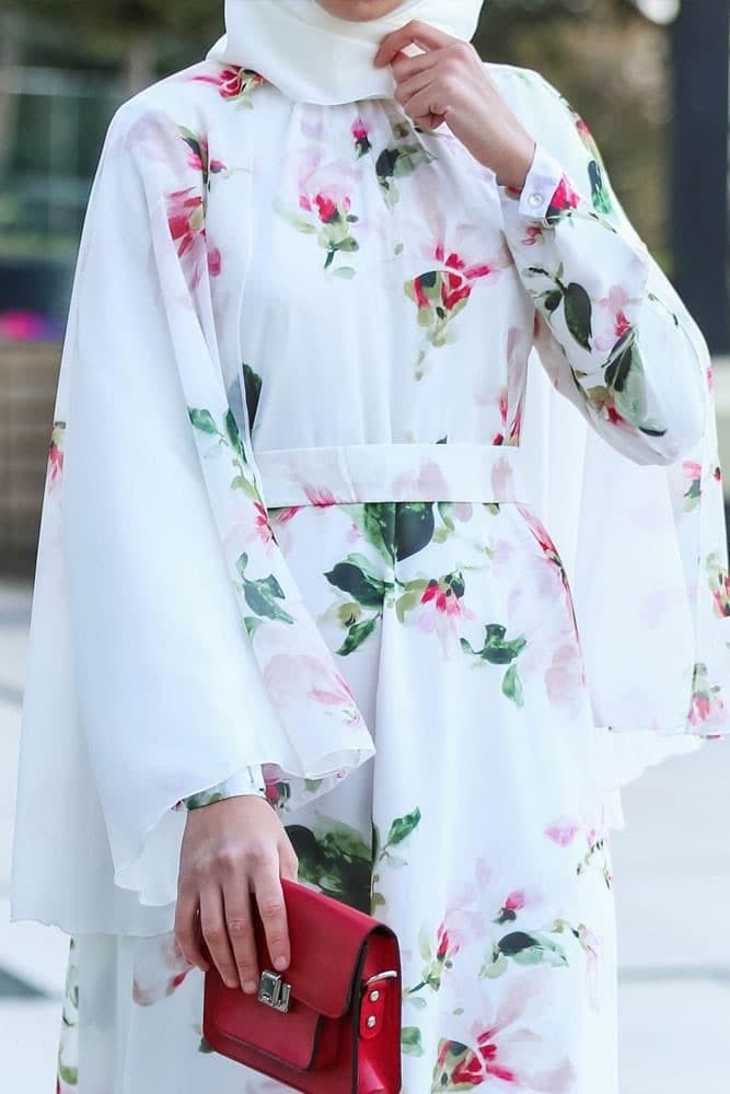 Delicate Cape Dress in white, view 15