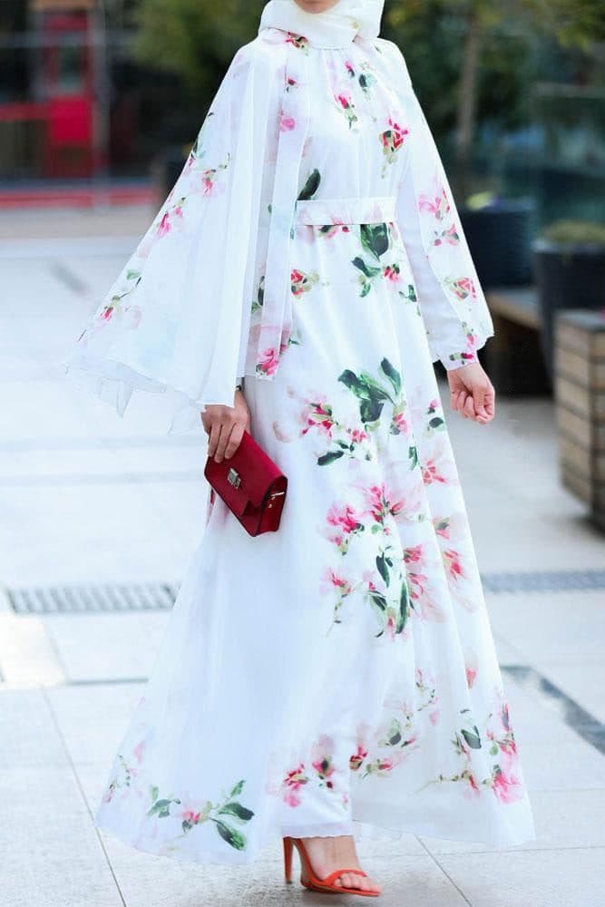 Delicate Cape Dress in white, view 8