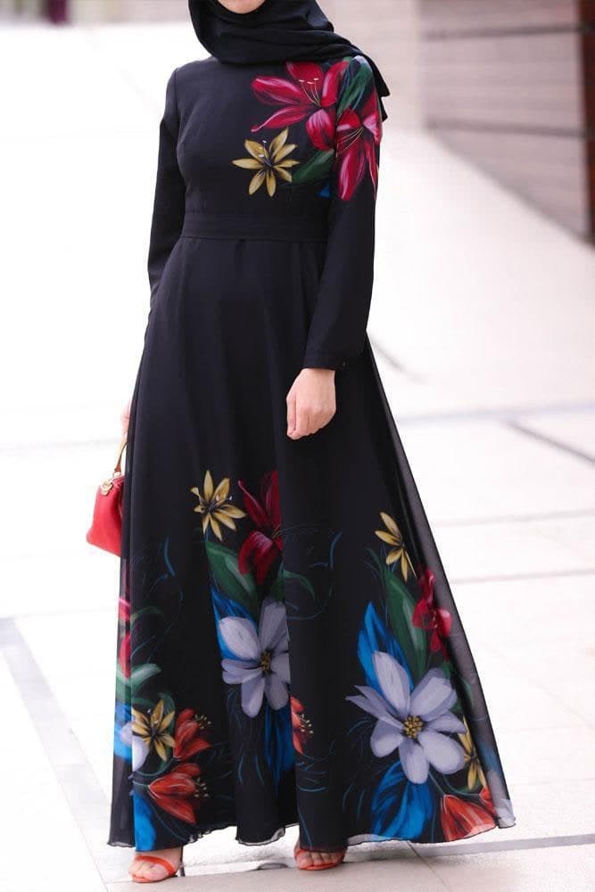 Beautiful Modest Dress in black, view 6