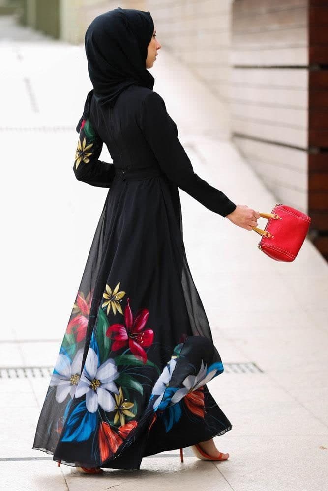 Beautiful Modest Dress in black, view 8