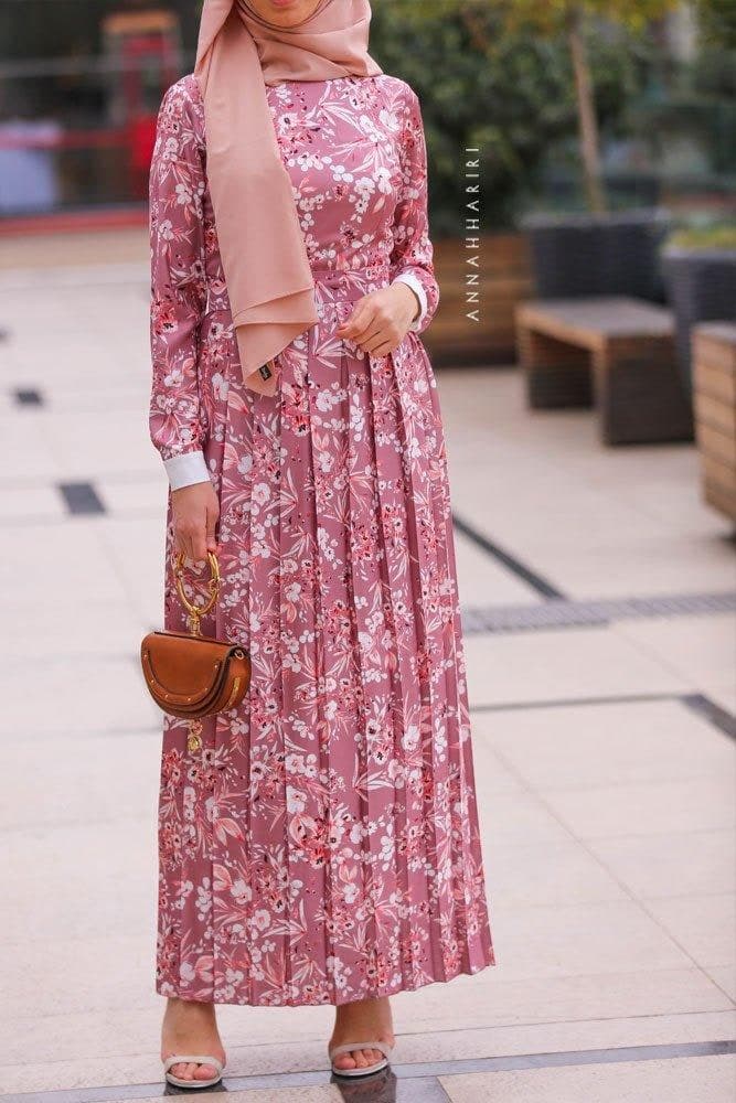 Soha Modest Dress in pink, view 4