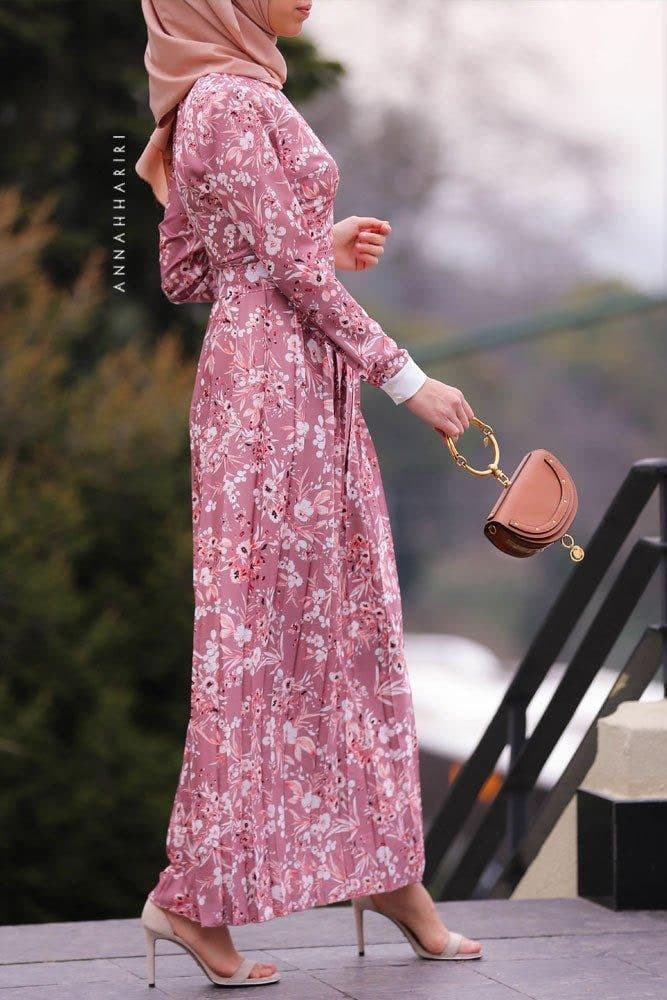 Soha Modest Dress in pink, view 5