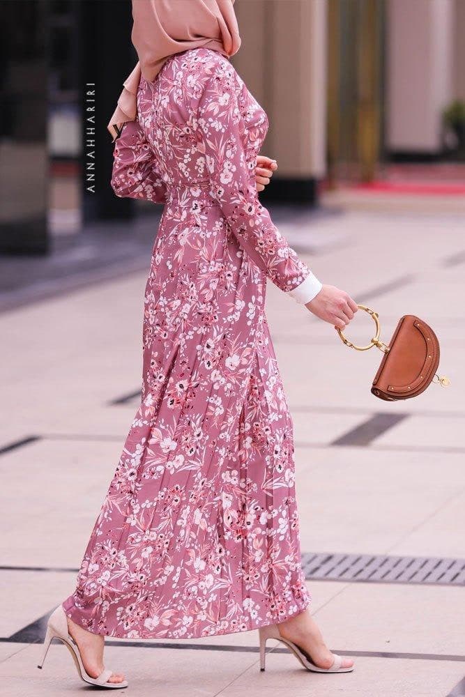 Soha Modest Dress in pink, view 3