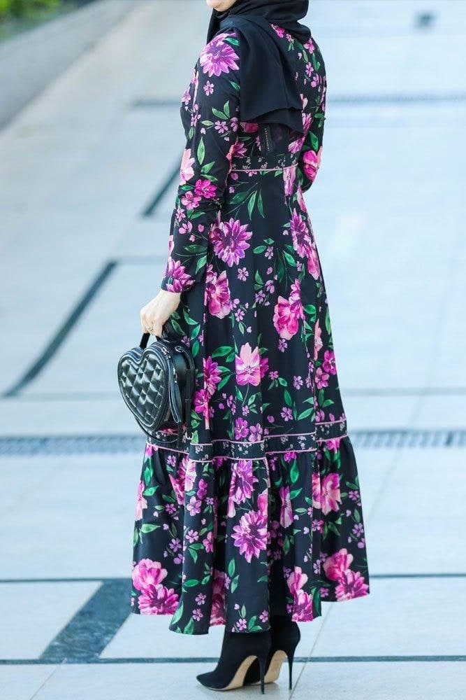 Violetta Modest Dress in black, view 9