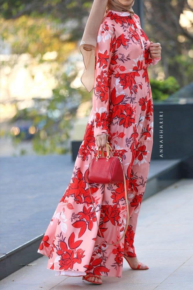 Marshmallow Modest Dress in pink, view 5