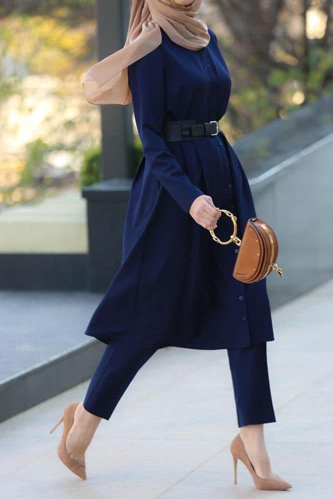 Basic Pants Set in blue, view 3