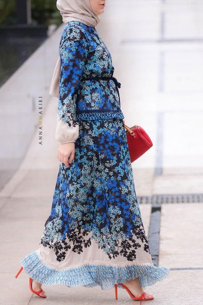 Sea of Flowers Dress in blue, view 5