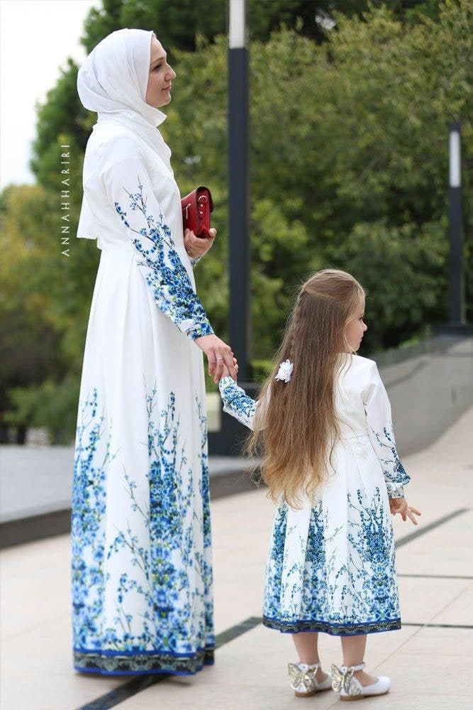 Little Gzhel Dress in white, view 4