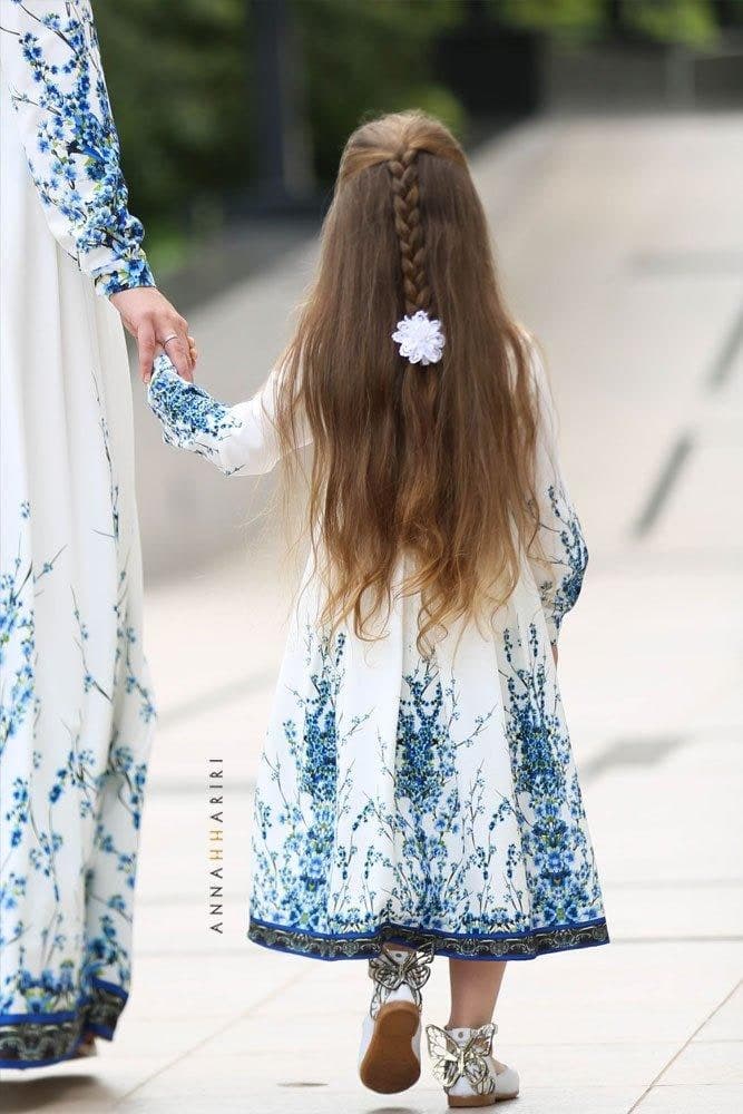 Little Gzhel Dress in white, view 5