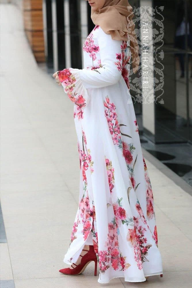 Ontarioo Modest Dress in white, view 5