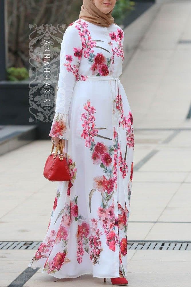 Ontarioo Modest Dress in white, view 7