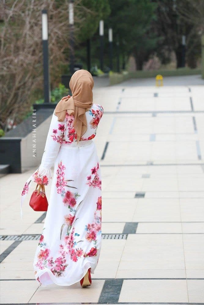 Ontarioo Modest Dress in white, view 6