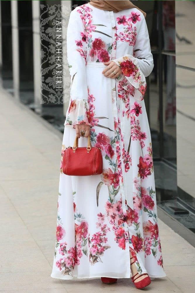 Ontarioo Modest Dress in white, view 9