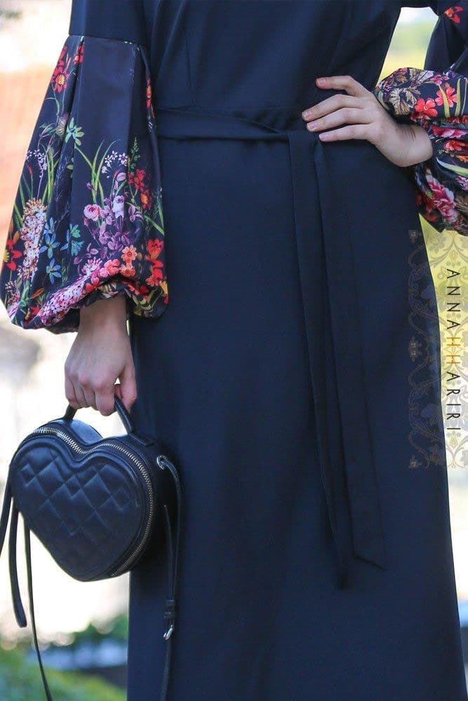 Puff Sleeve Dress in black, view 4