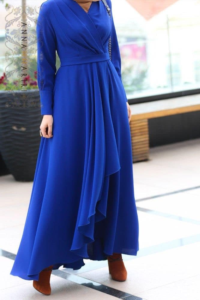 Annah Modest Dresses in blue, view 3