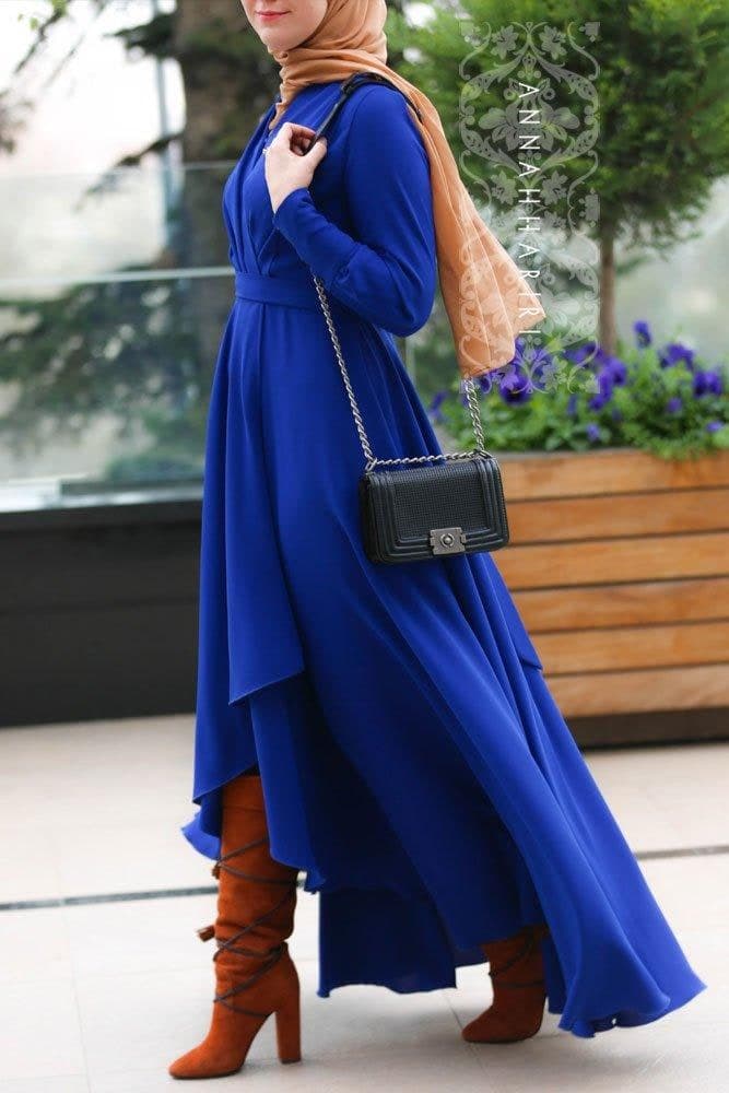 Annah Modest Dresses in blue, view 4