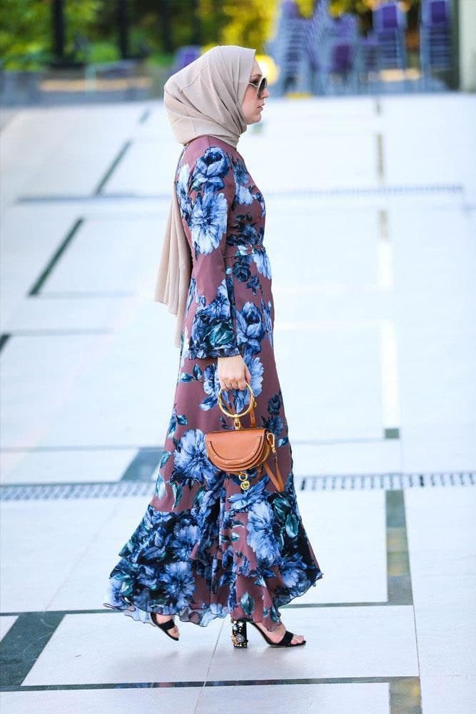 Ruba Modest Dress in brown, view 5