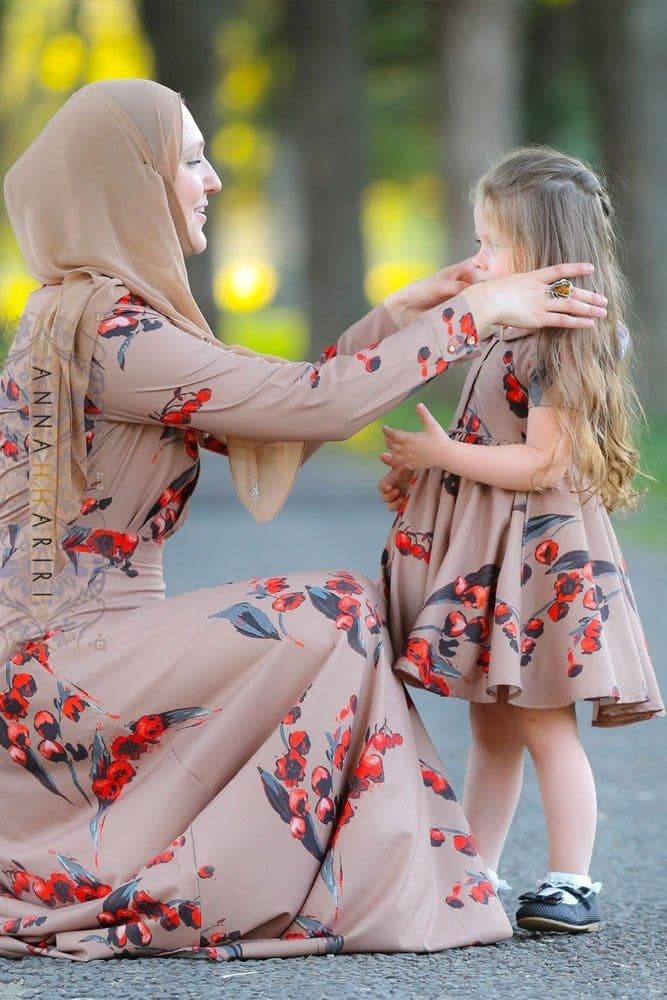 Little Autumn Cherry Dress in beige, view 3