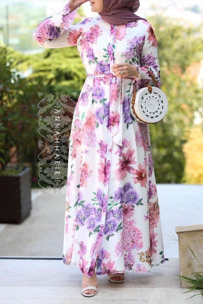 Belle Modest Dress in pink, view 3