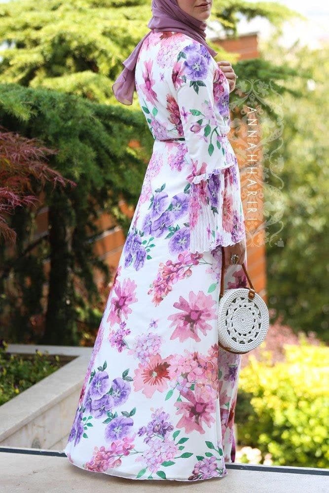 Belle Modest Dress in pink, view 4
