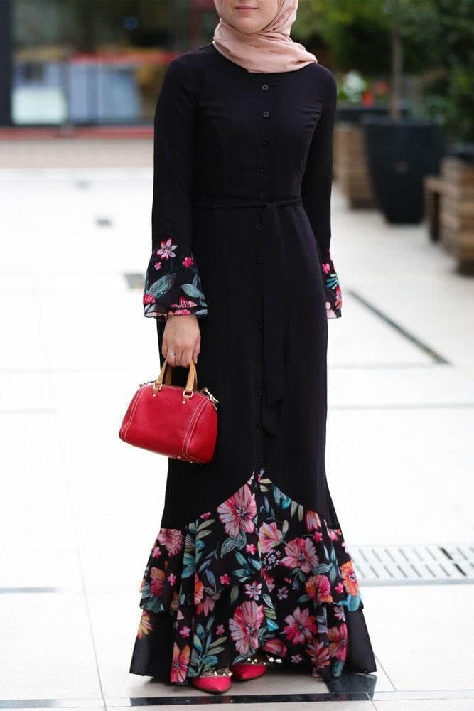 Vestido modesto Gypsy na cor preto, vista 3