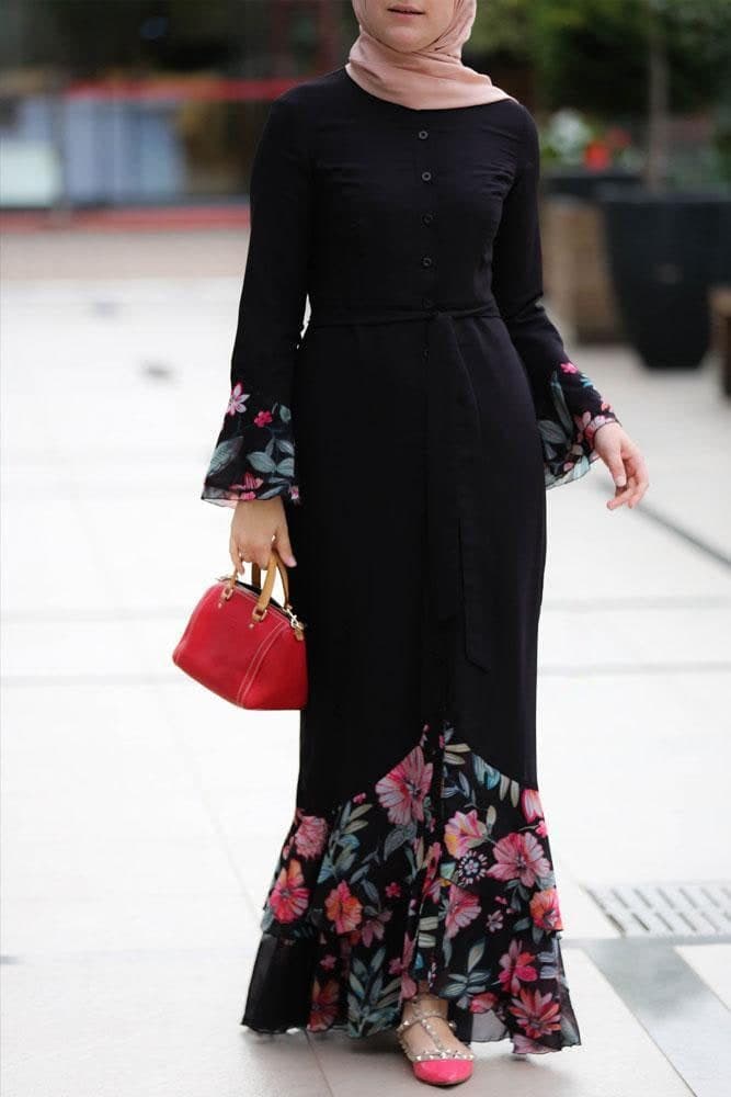 Vestido modesto Gypsy na cor preto, vista 4
