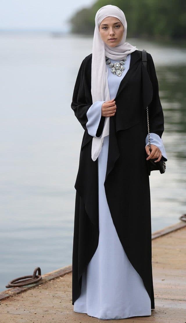 Abaya Dress Blue&Black, view 6