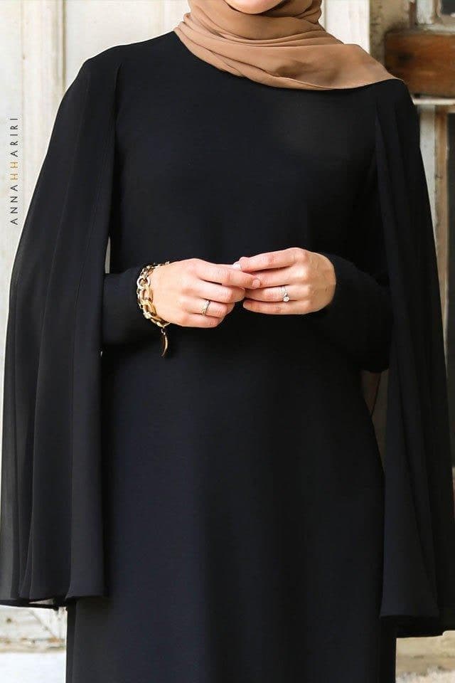 Cape Dress in Black, view 11