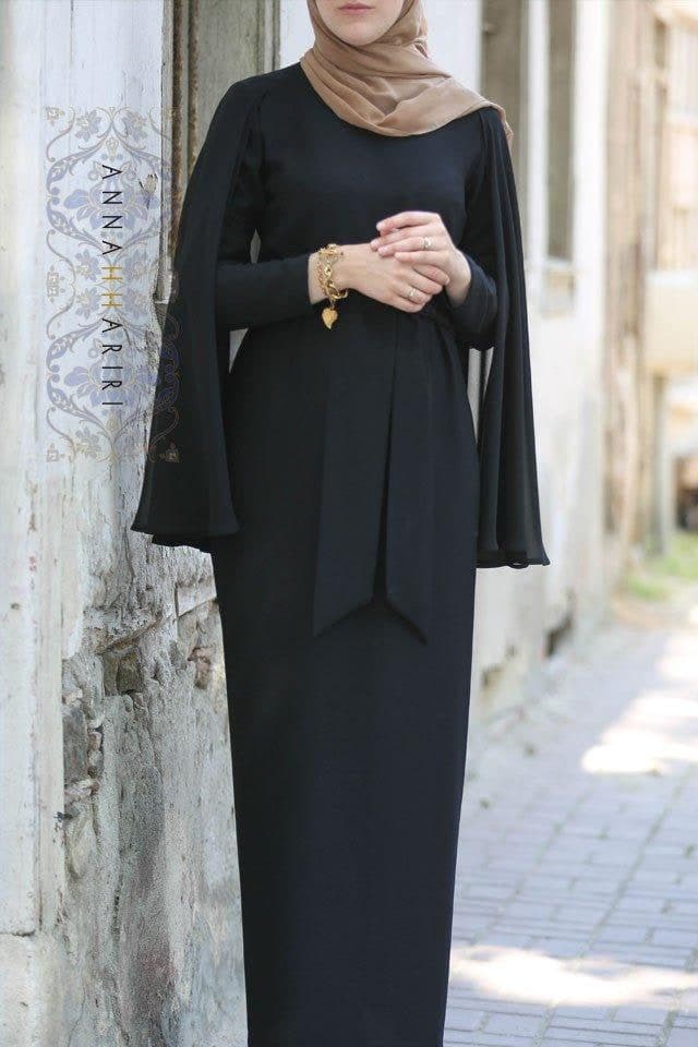 Cape Dress in Black, view 8