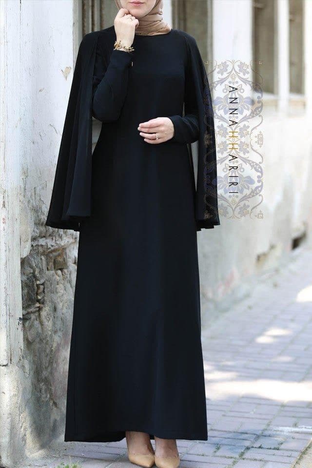 Cape Dress in Black, view 15