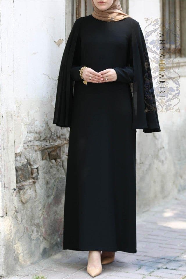 Cape Dress in Black, view 12