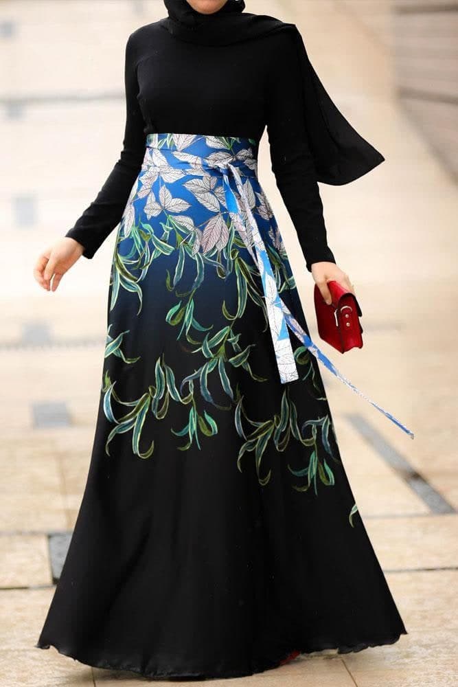 Mango Modest Dress in black, view 5