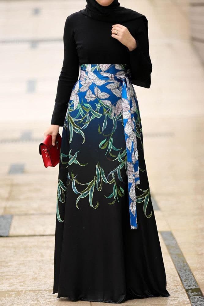 Mango Modest Dress in black, view 3