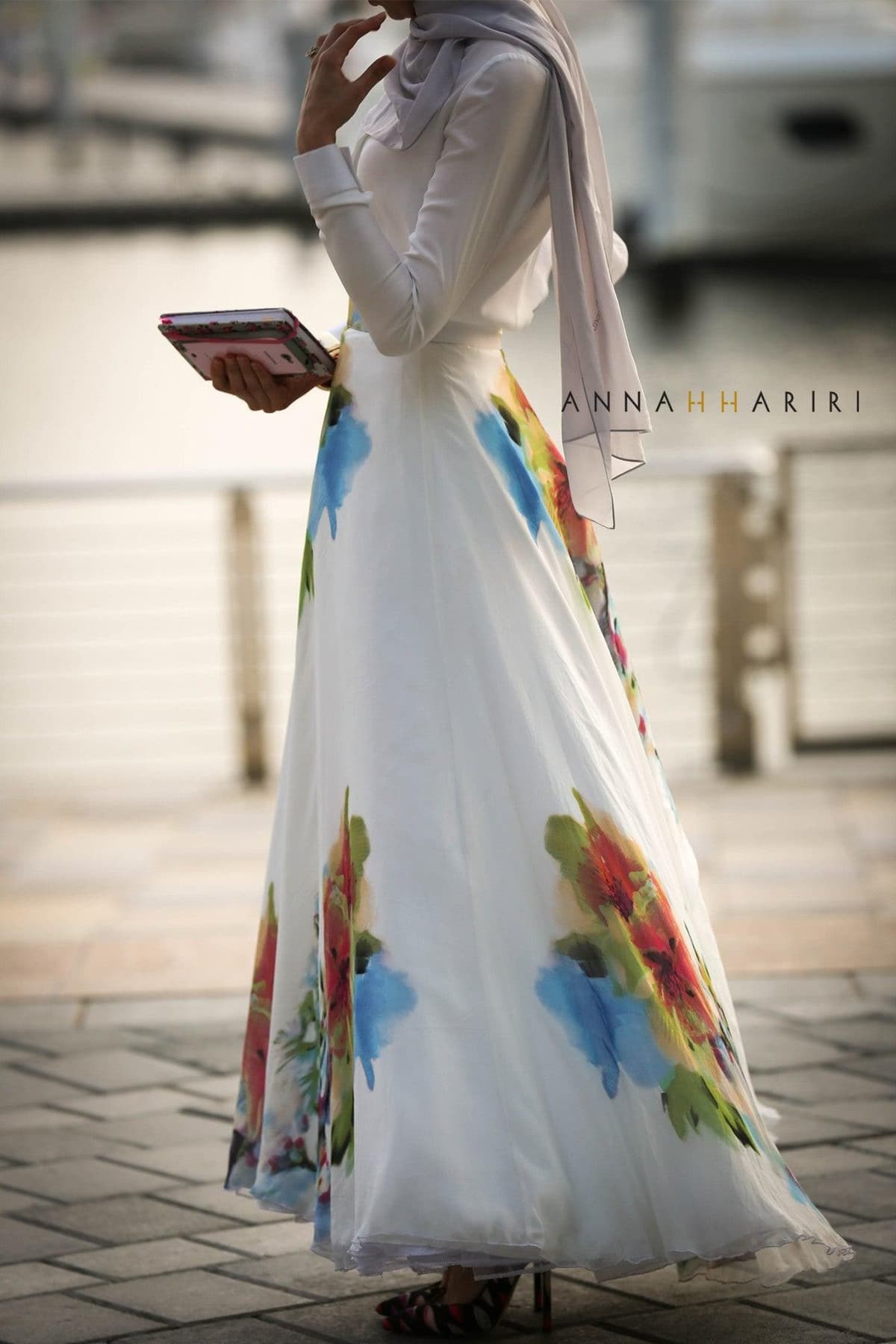 SILK FLOWER Skirt in white, view 4