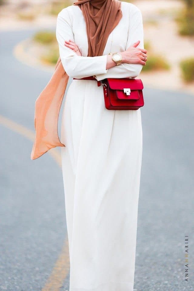 White Aka Abaya, view 3