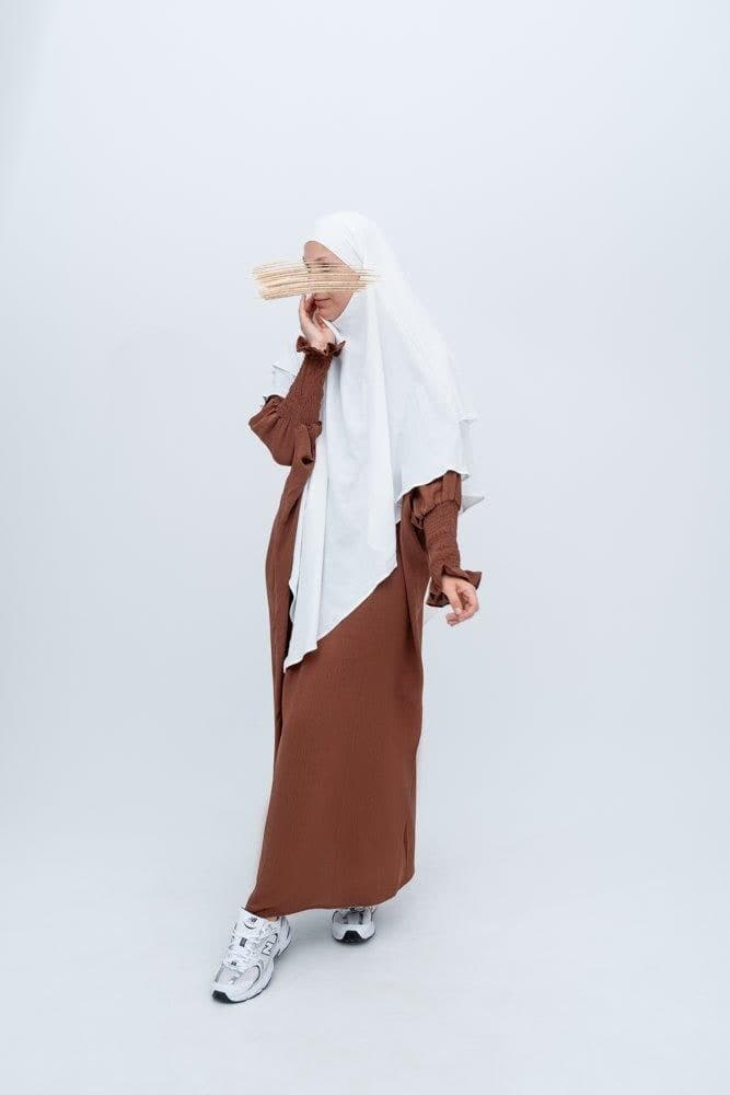 Coffee Pristine prayer gown for Omrah or prayer