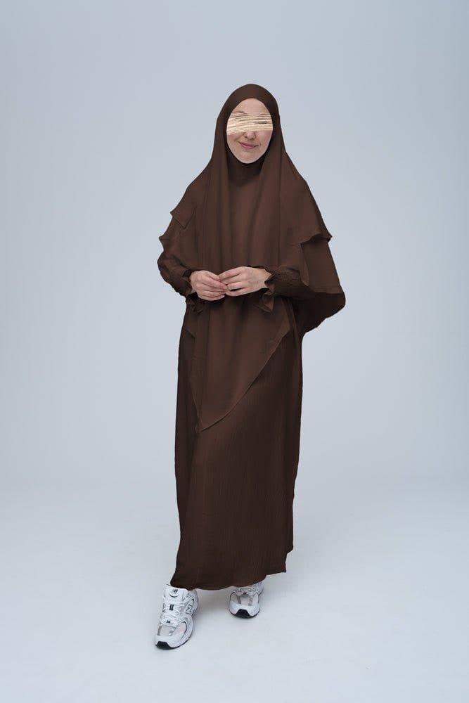 Dark Coffee Pristine prayer gown for Omrah or prayer