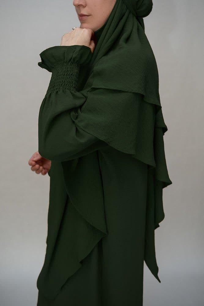 Army Green Two layer khimar niqab feature