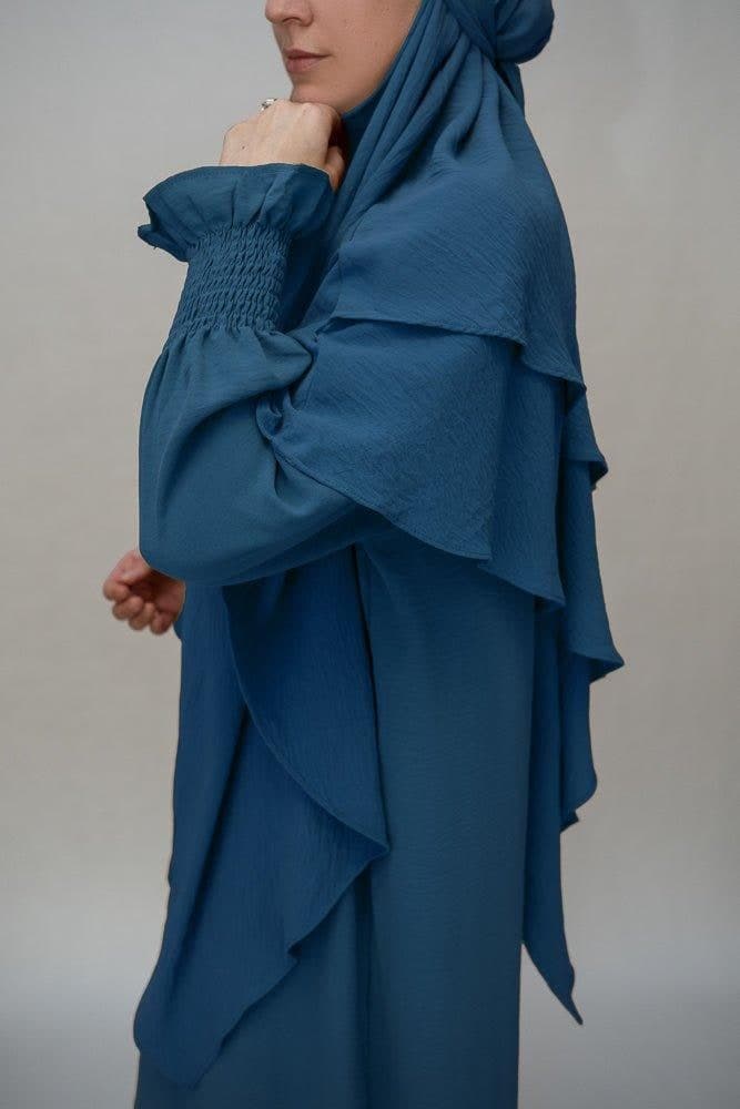 Blue Two layer khimar niqab feature