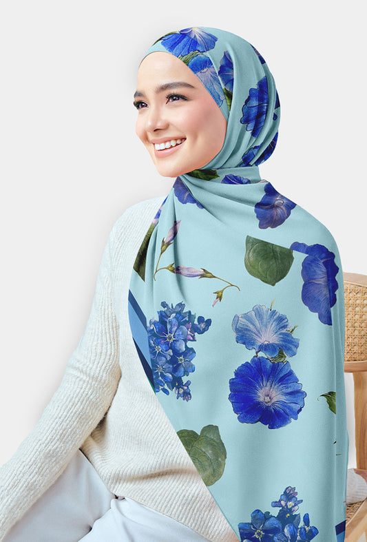 Chabor floral printed chiffon hijab rectangular scarf