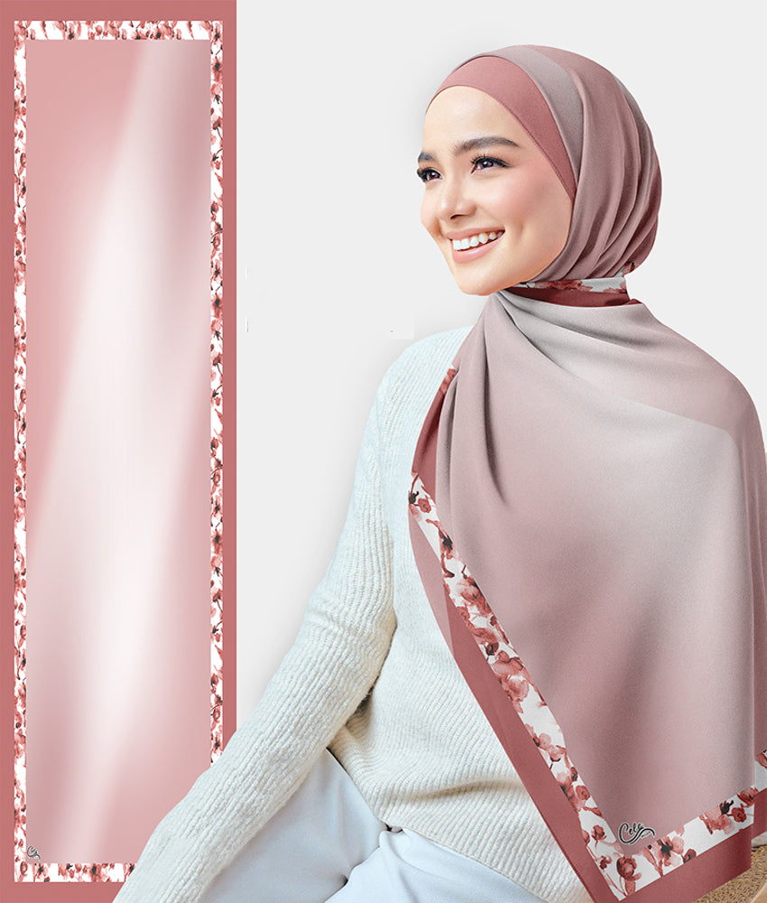 Cara bella printed rectangular chiffon scarf