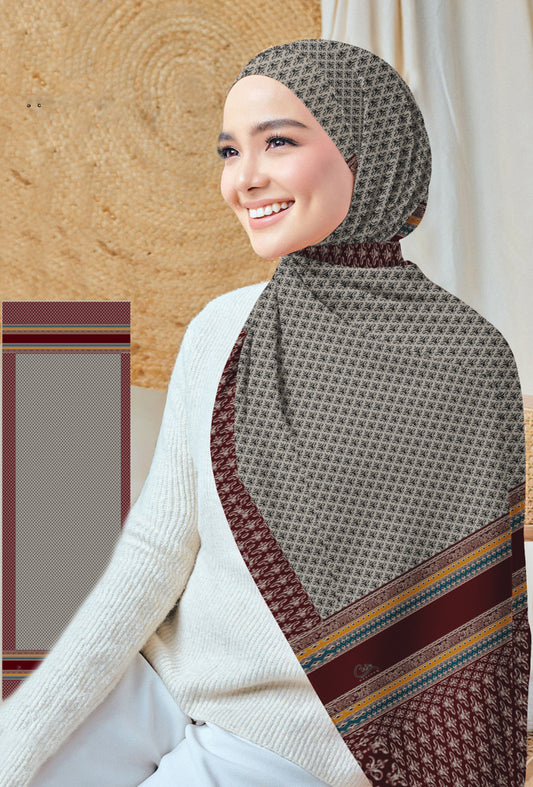 Bisan Geometric Print Hijab Scarf