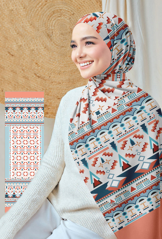 Uzory Print Hijab Scarf