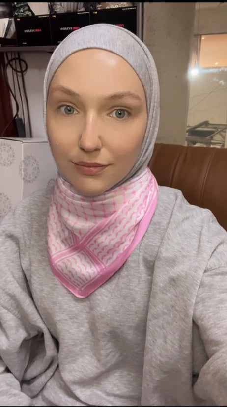 Pink Keffiyeh neck square scarf Halstuch Shemagh