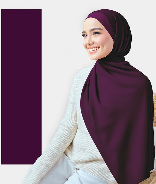 Chiffon Plain Rectangular Hijab in SA11 Saturated color